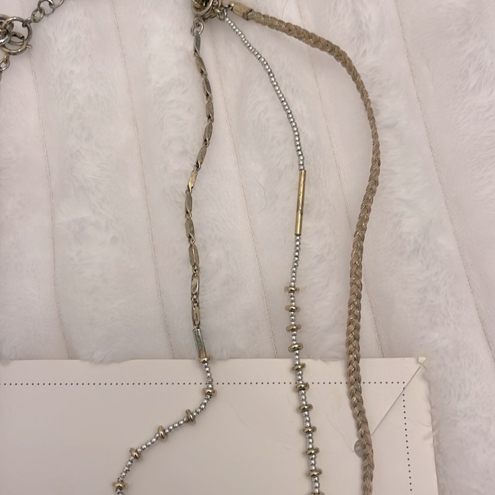 Stella and Dot Riad 7-in-1 or 3-in-1 layered rose quartz tassel Necklace EUC - Picture 8 of 10